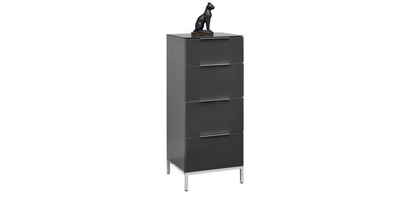 KOMMODE in 45/101/42 cm - Anthrazit/Alufarben, Design, Glas/Holzwerkstoff (45/101/42cm) - Voleo