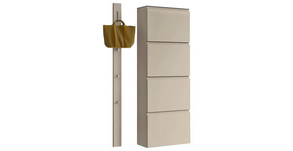 GARDEROBE 2-teilig  in 90/185/33 cm  - Taupe, Design, Glas/Holzwerkstoff (90/185/33cm) - Moderano