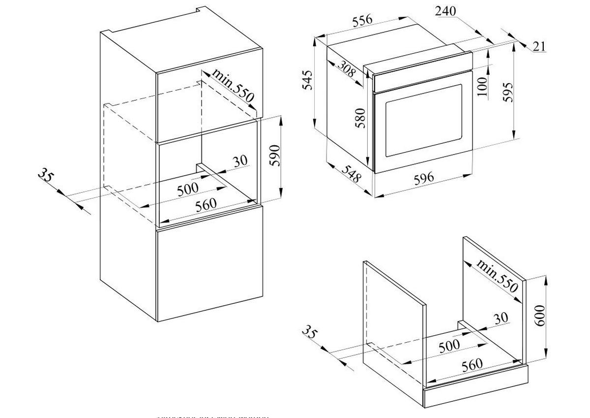 ELEKTROGERÄTESET AIP859  - Schwarz, Basics, Glas/Metall - Oranier