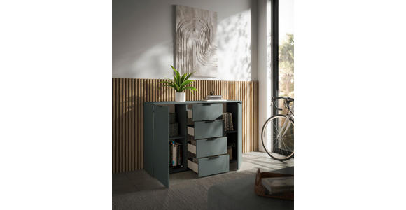 SIDEBOARD in 135/90/40 cm - Salbeigrün/Schwarz, Basics, Holzwerkstoff/Kunststoff (135/90/40cm) - Carryhome