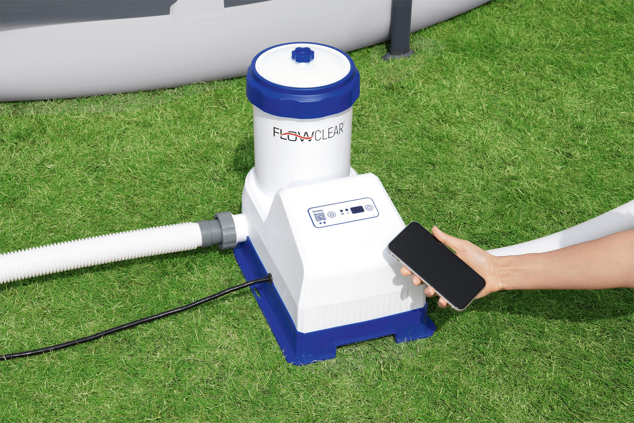 FILTERPUMPE SMARTTOUCH 58680GS  - Blau/Weiß, KONVENTIONELL, Kunststoff/Metall (43,5/30/37,5cm) - Bestway