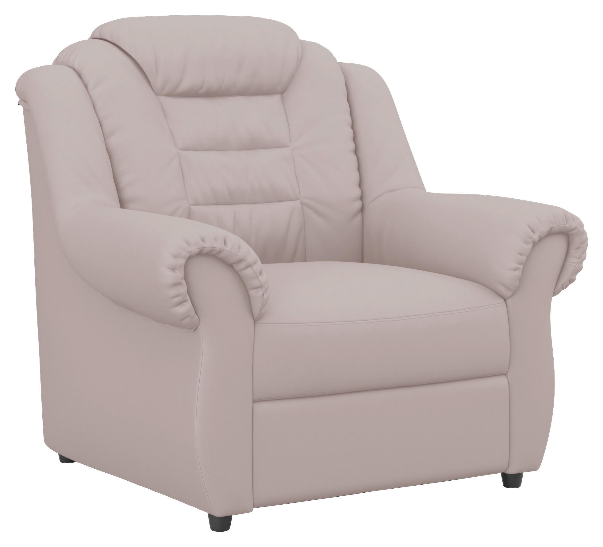 SESSEL Lederlook Hellgrau    - Hellgrau/Schwarz, KONVENTIONELL, Kunststoff/Textil (104/102/101cm) - Livetastic
