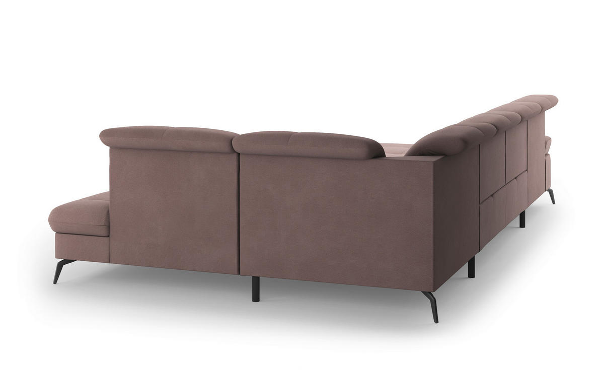WOHNLANDSCHAFT in Flachgewebe Taupe  - Taupe/Schwarz, Konventionell, Textil/Metall (185/357/231cm) - Sit & More