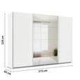SCHWEBETÜRENSCHRANK  in Weiß  - Alufarben/Weiß, KONVENTIONELL, Glas/Holzwerkstoff (315/229/62cm) - Xora