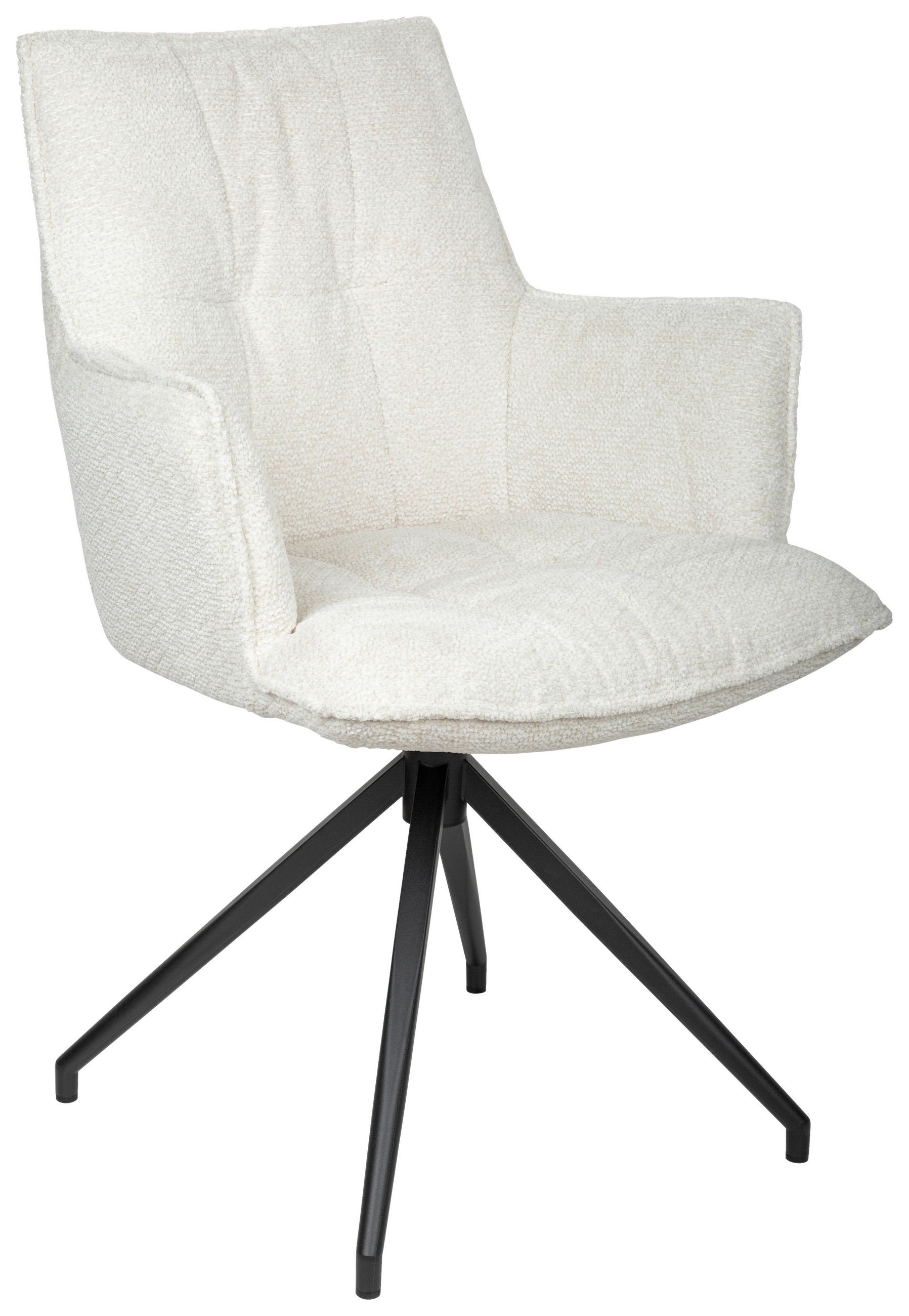 ARMLEHNSTUHL  in Eisen Chenille  - Creme/Schwarz, Design, Textil/Metall (59/89,5/63cm) - Niels Andersson