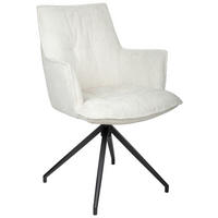 ARMLEHNSTUHL  in Eisen Chenille  - Creme/Schwarz, Design, Textil/Metall (59/89,5/63cm) - Niels Andersson