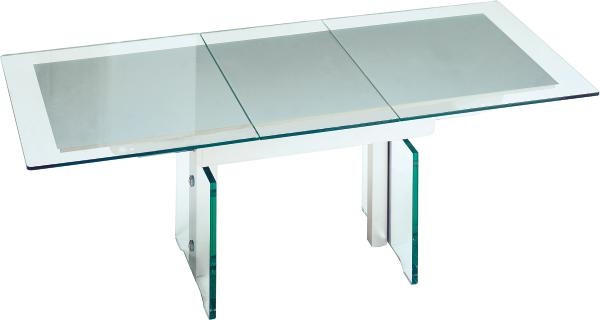 COUCHTISCH ESG, Klarglas 125-166/75/56-75 cm rechteckig Transparent  - Transparent, Design, Glas/Metall (125-166/75/56-75cm)