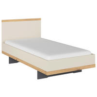 BETT 100/200 cm  in Champagner, Eiche Artisan  - Champagner/Eiche Artisan, Design (100/200cm) - Stylife