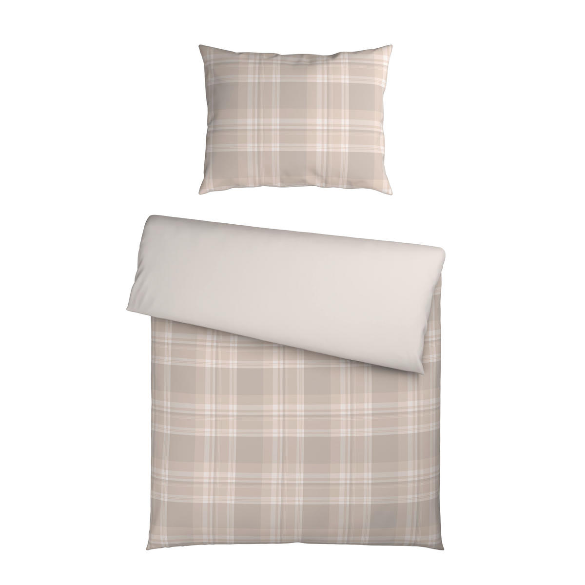 BETTWÄSCHESET Leinenoptik 160/210 cm  65 cm/100 cm  - Sandfarben, Konventionell, Textil (160/210cm) - Novel