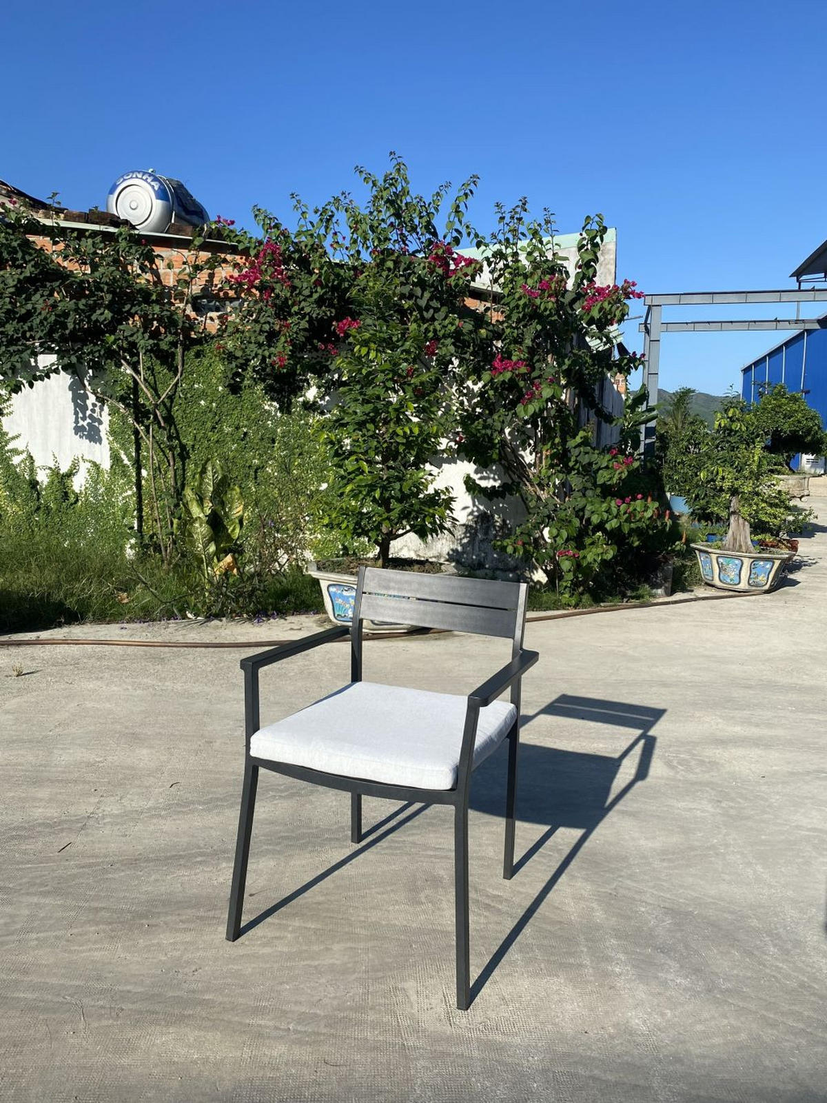STOLICA VRTNA  svijetlo siva  metal      - siva/svijetlo siva, Basics, metal (58/81/58cm) - Ambia Garden