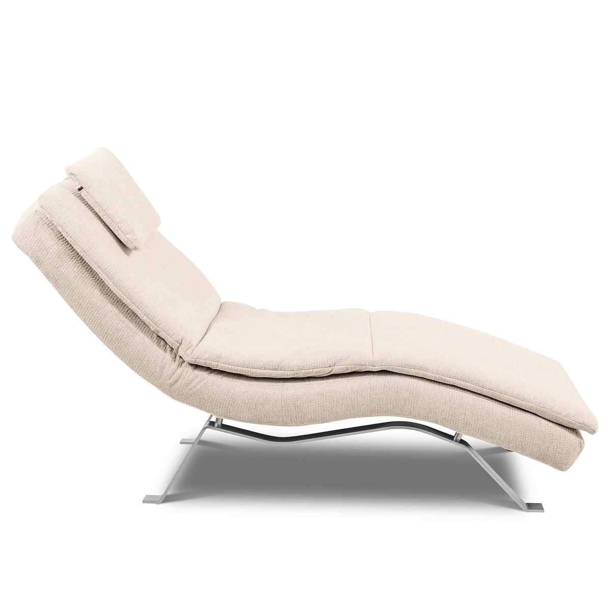 RELAXLIEGE in Chenille Beige  - Beige/Silberfarben, Design, Textil/Metall (65/95/171cm) - Celina Home