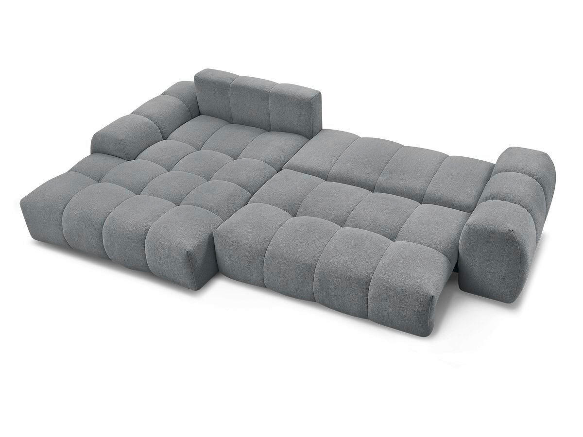 ECKSCHLAFSOFA EVEREST  mit Rücken echt, Armteil links, Armteil rechts Flachgewebe Dunkelgrau  - Dunkelgrau/Schwarz, MODERN, Kunststoff/Textil (180/318cm) - Livetastic