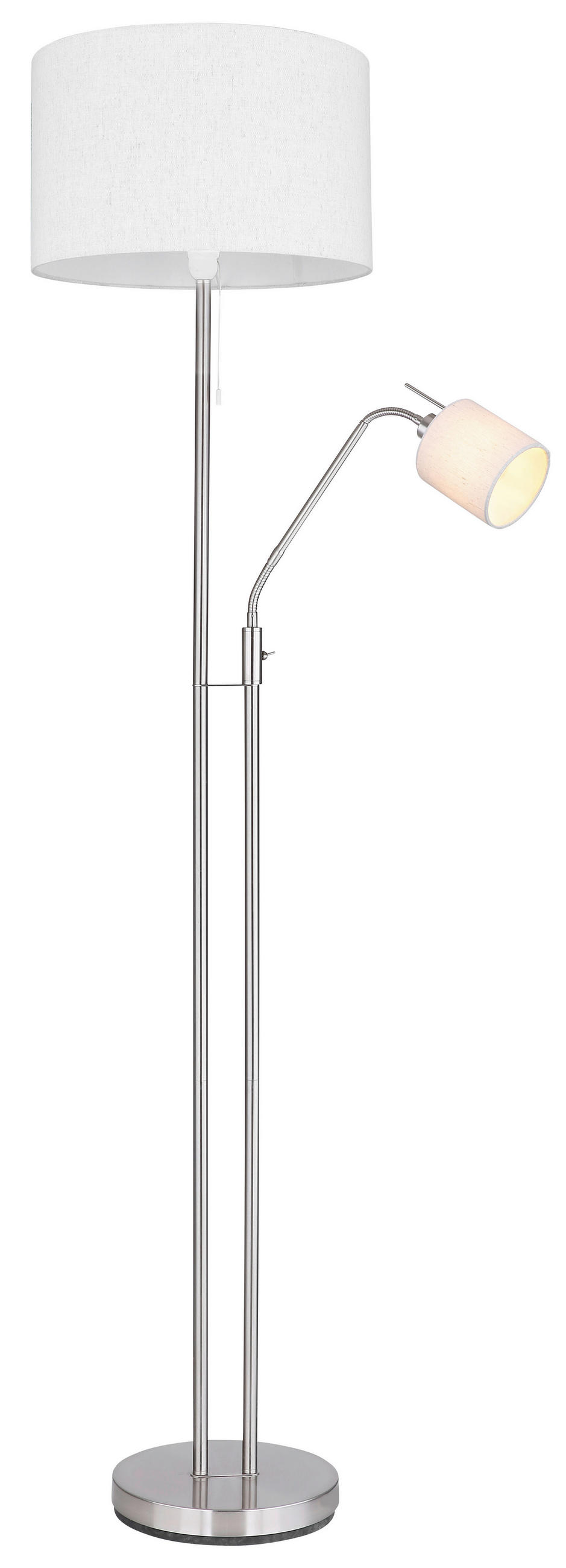 STOJEČA SVETILKA  Ava      40/175 cm       - barve niklja/peščene barve, Basics, kovina/tekstil (40/175cm) - Globo