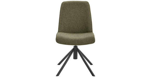 STUHL  in Eisen Flachgewebe Metall, Textil  - Schwarz/Olivgrün, Design, Textil/Metall (49/88/64cm) - Novel