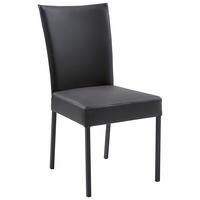 STUHL Echtleder Graphitfarben  - Anthrazit/Graphitfarben, Design, Leder/Metall (47/91/63cm) - Musterring
