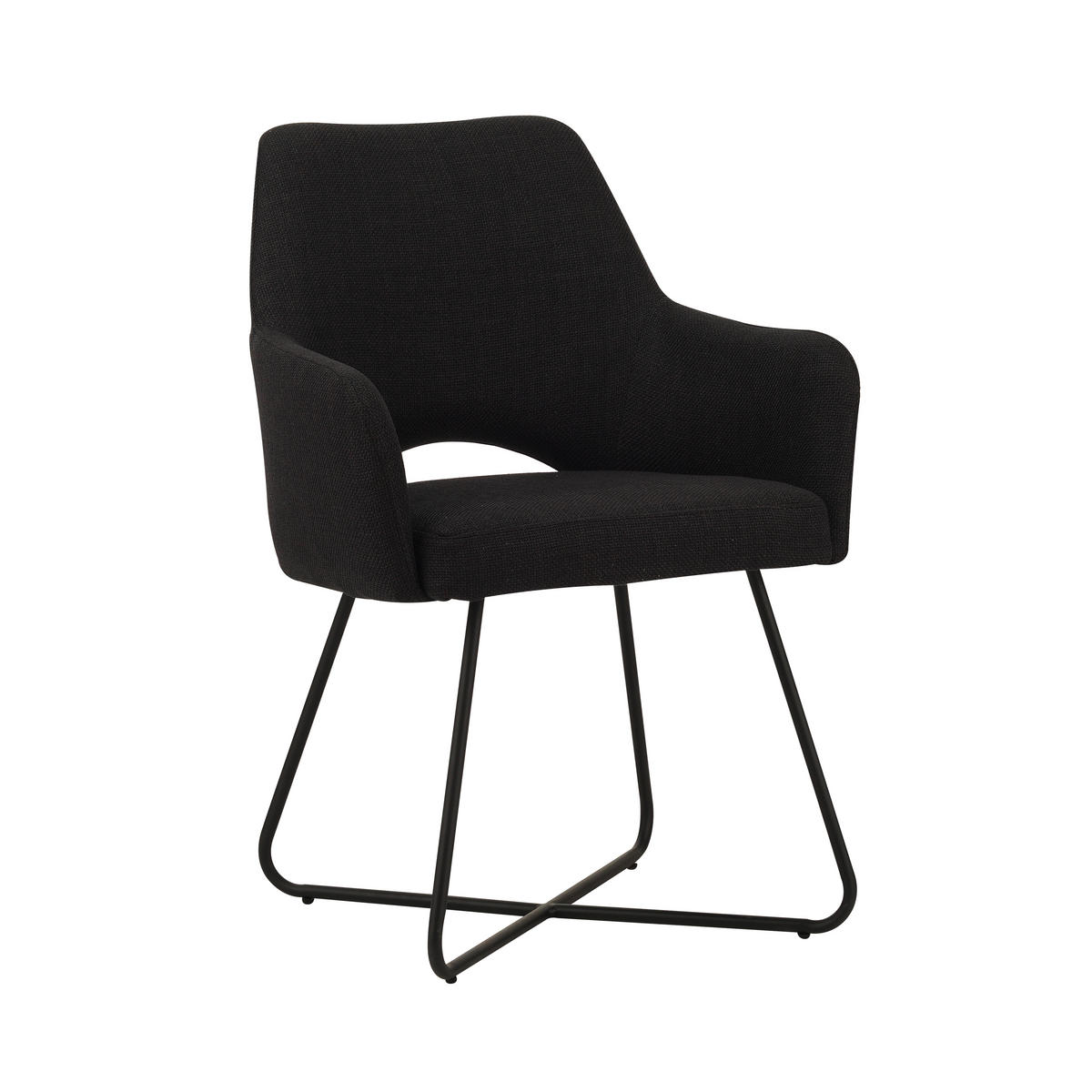 ŽIDLE S PODRUČKAMI, tkaná látka, černá - černá, Moderní, kov/textil (60/88/63,5cm) - MID.YOU