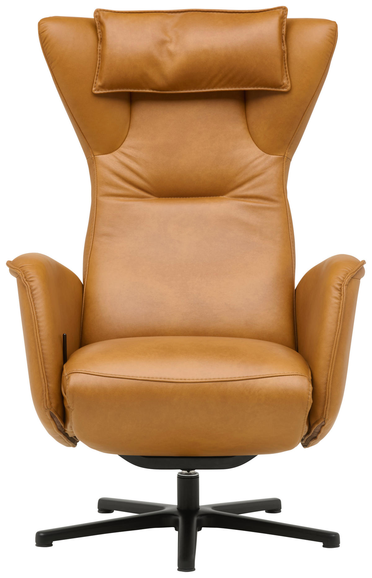 RELAXSESSEL Leder Senfgelb  - Senfgelb/Schwarz, Design, Leder/Metall (75/106/86cm) - Valdera