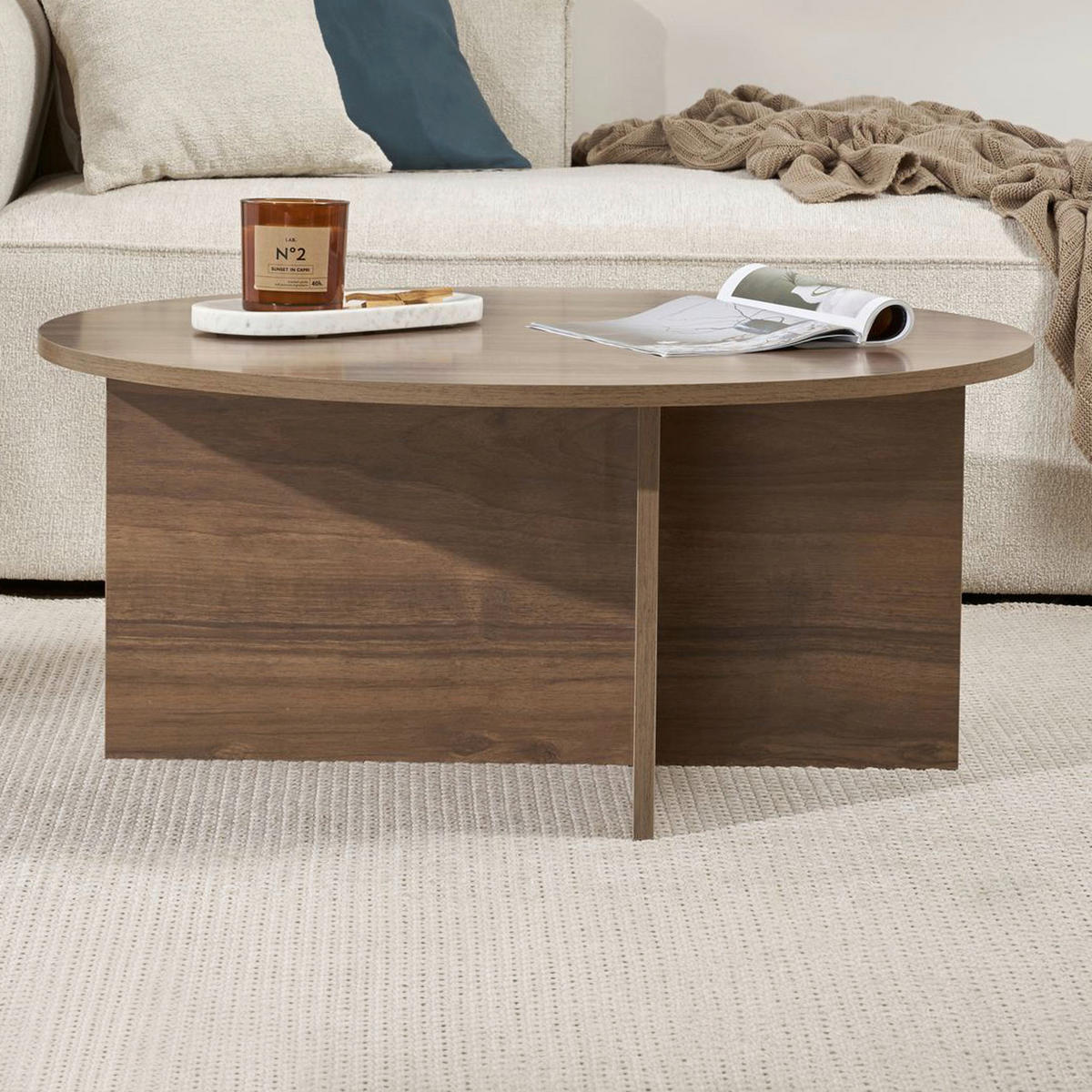 COUCHTISCH in Holzwerkstoff  - Walnussfarben, Design, Holzwerkstoff (90/40/90cm) - MID.YOU