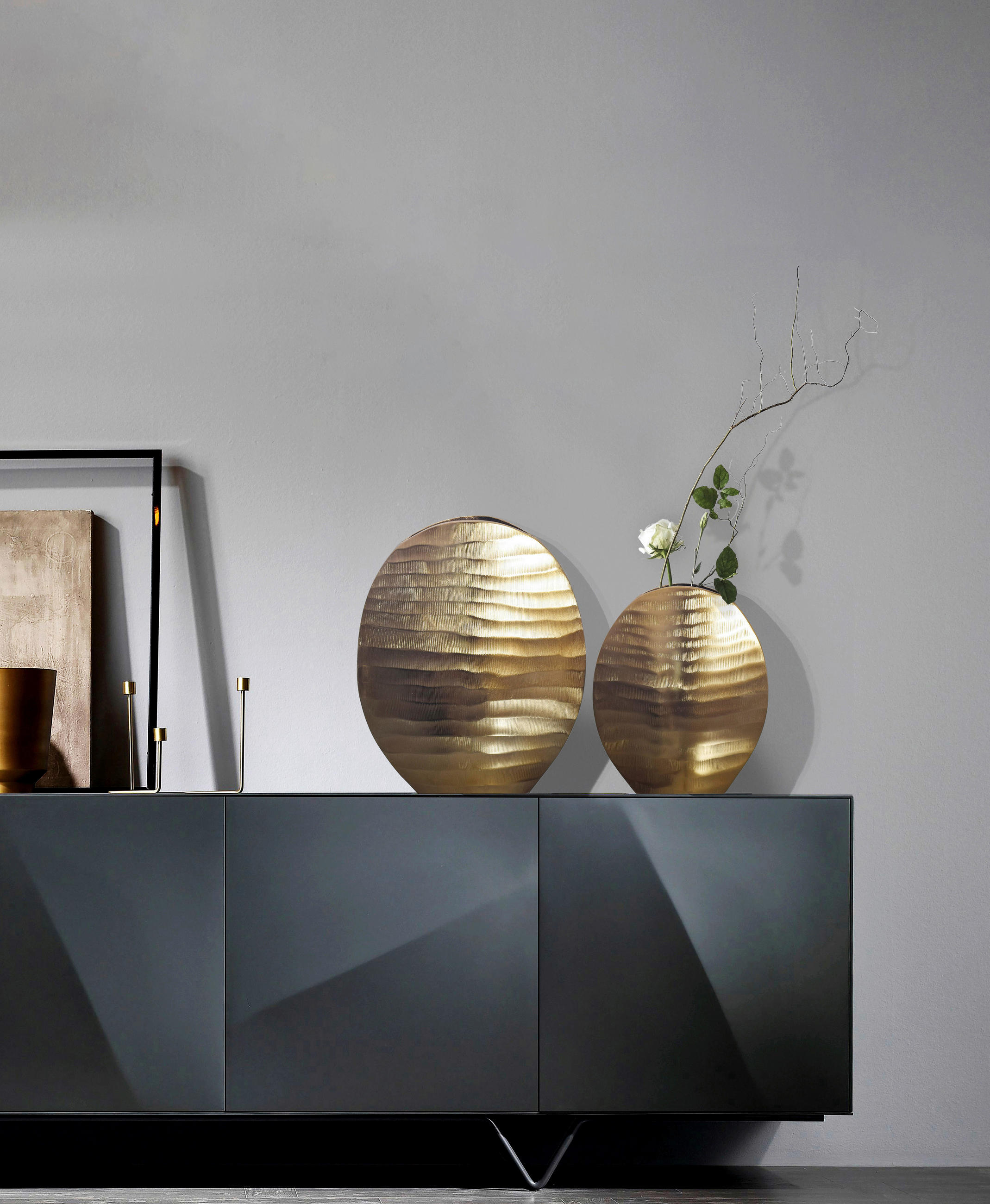 DEKORVAS  - guldfärgad, Design, metall (26/30,5/14cm) - Livetastic