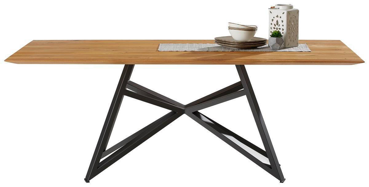 ESSTISCH Eiche massiv Anthrazit, Eichefarben  - Eichefarben/Anthrazit, Design, Holz/Metall (200/100/77cm) - Musterring