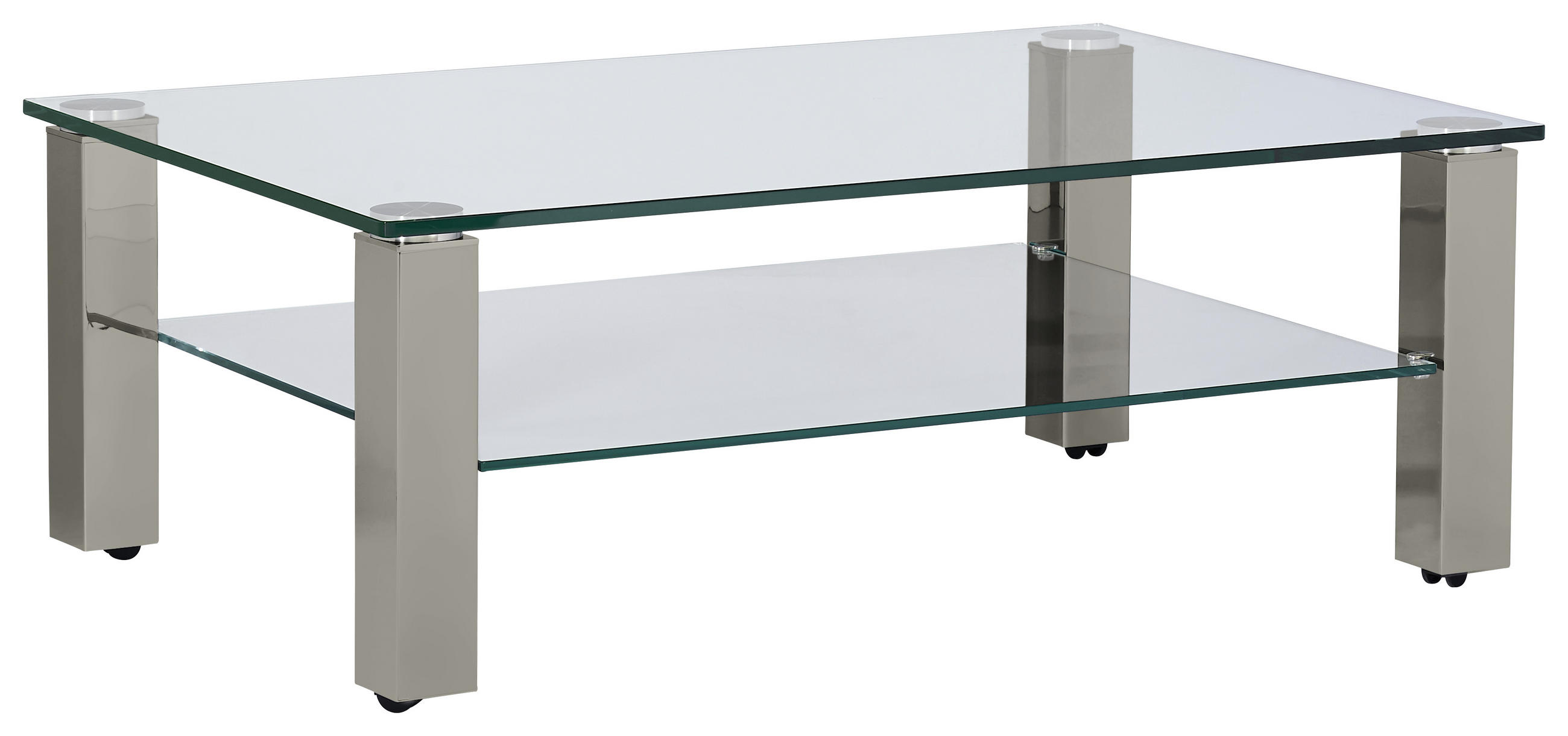 COUCHTISCH Kristallglas 110/70/42,5 cm rechteckig Grau  - Grau, Design, Glas/Kunststoff (110/70/42,5cm)