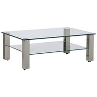 COUCHTISCH Kristallglas 110/70/42,5 cm rechteckig Grau  - Grau, Design, Glas/Kunststoff (110/70/42,5cm)