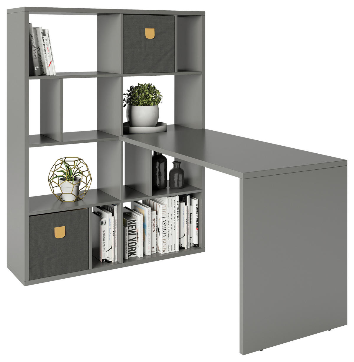 REGAL Grau  - Grau, Basics, Holzwerkstoff (113/147/34cm) - MID.YOU