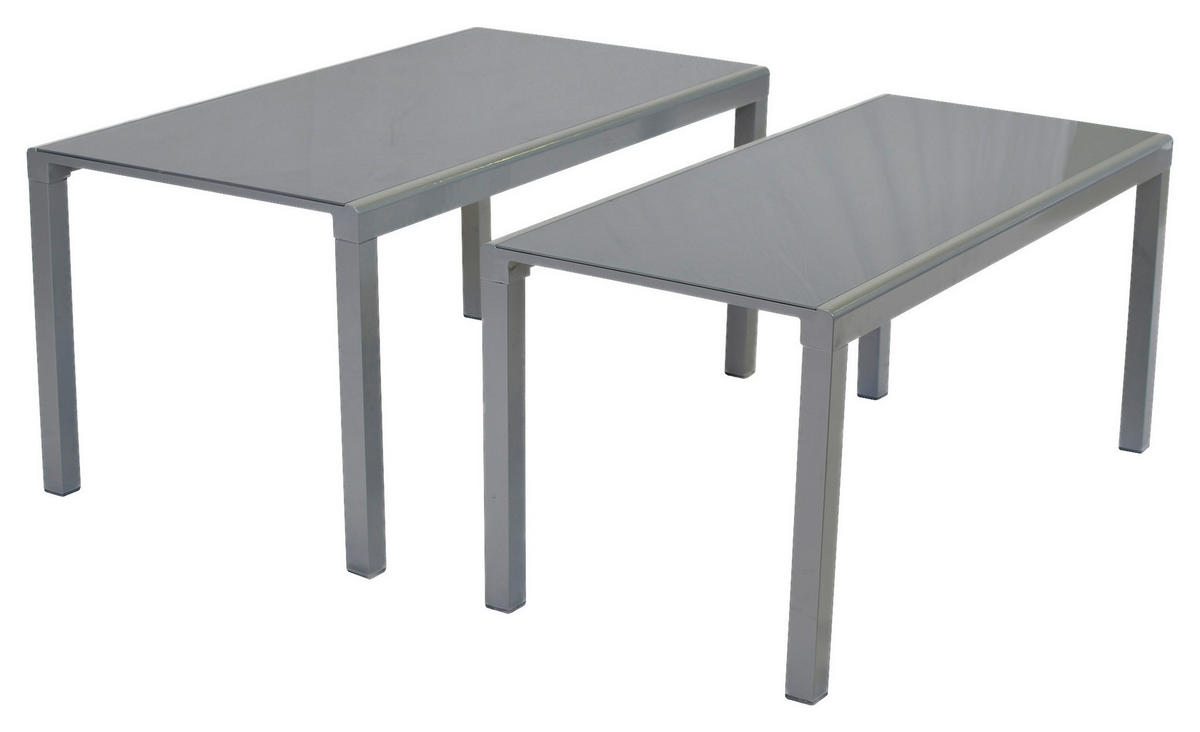 GARTENTISCH 160/78/75 cm  - Silberfarben, MODERN, Glas/Metall (160/78/75cm) - Gardenson