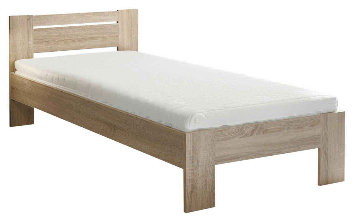 BETT 90/200 cm  in Sonoma Eiche  - Sonoma Eiche, KONVENTIONELL (90/200cm) - Boxxx