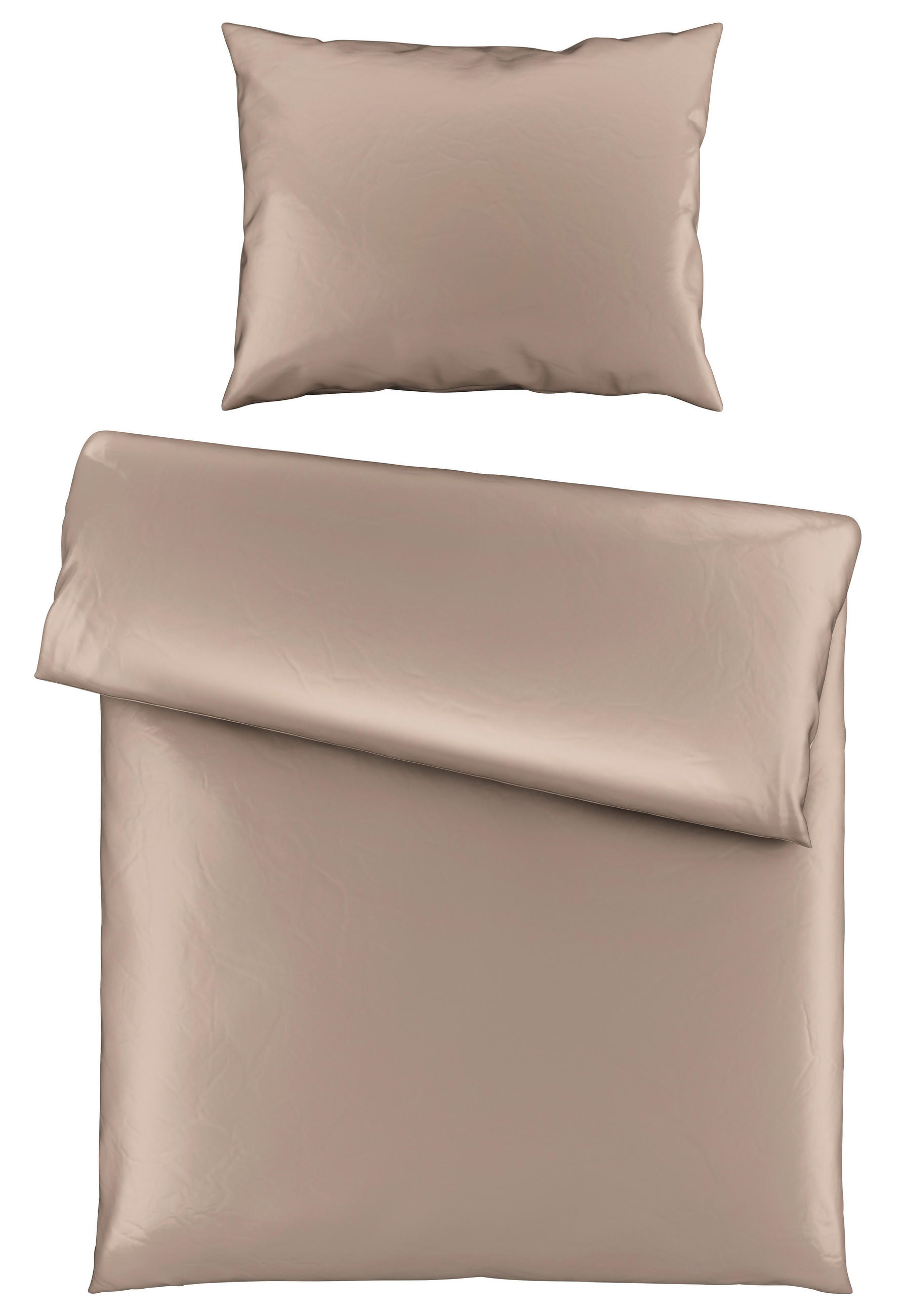 POSTEĽNÁ BIELIZEŇ, satén, sivohnedá, 140/200 cm - sivohnedá, Basics, textil (140/200cm) - Novel