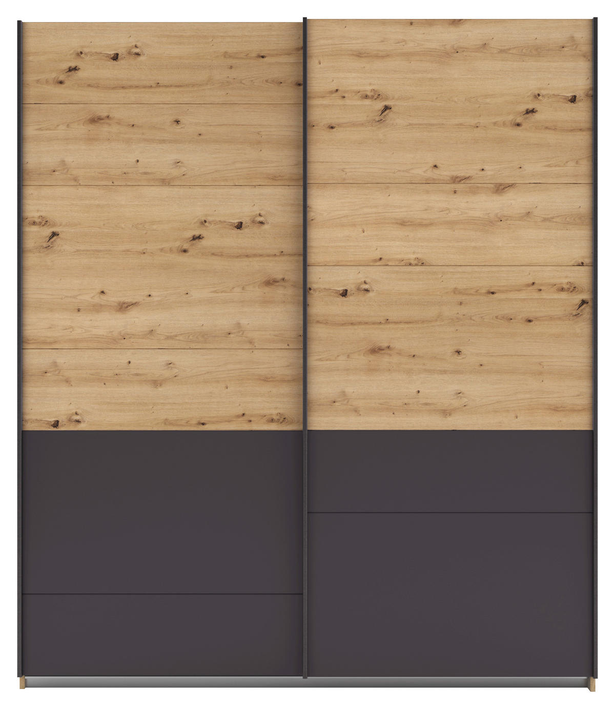 SCHWEBETÜRENSCHRANK 181/210/62 cm 2-türig Grau, Eiche Artisan  - Eiche Artisan/Grau, MODERN, Holzwerkstoff/Metall (181/210/62cm) - Rauch Möbel
