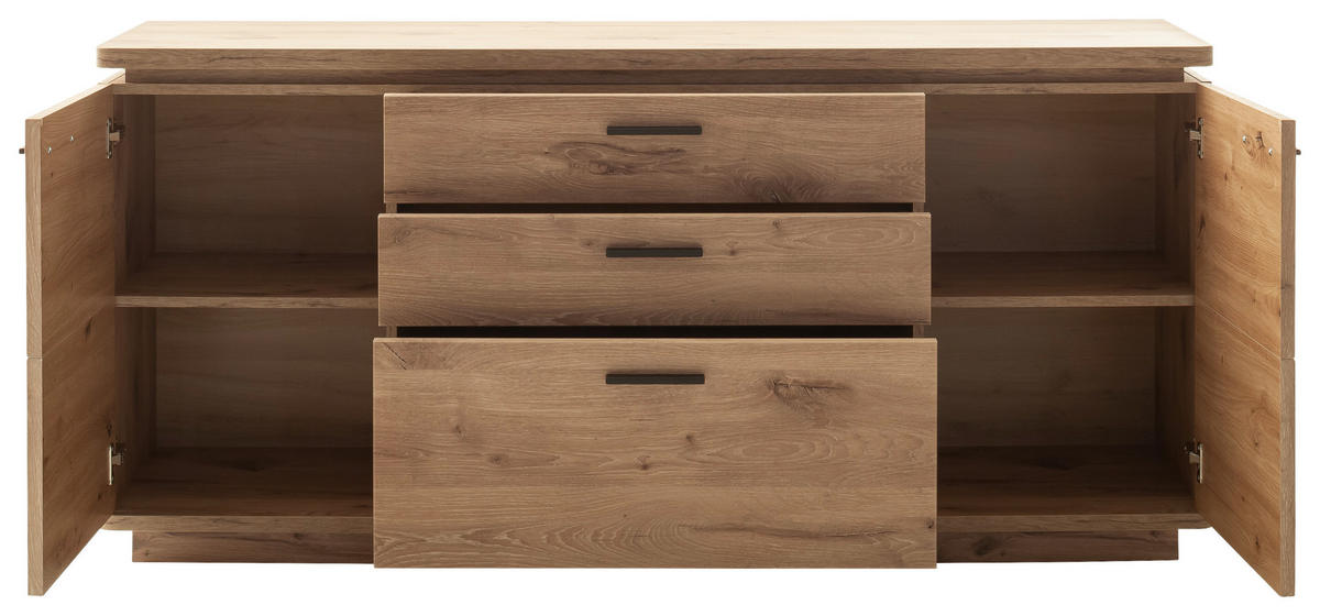 SIDEBOARD Eichefarben  170/81/44 cm  - Eichefarben/Anthrazit, Konventionell, Holzwerkstoff/Metall (170/81/44cm) - Cantus