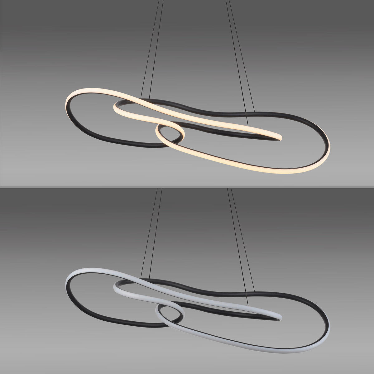 VISEČA LED-SVETILKA  TWIST 64 W//2700 K/230 V/ - črna, Design, kovina/umetna masa (122/40/120cm)