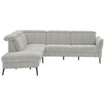 ECKSOFA in Struktur Silberfarben  235/275 cm  - Silberfarben/Schwarz, MODERN, Textil/Metall (235/275cm) - Cantus