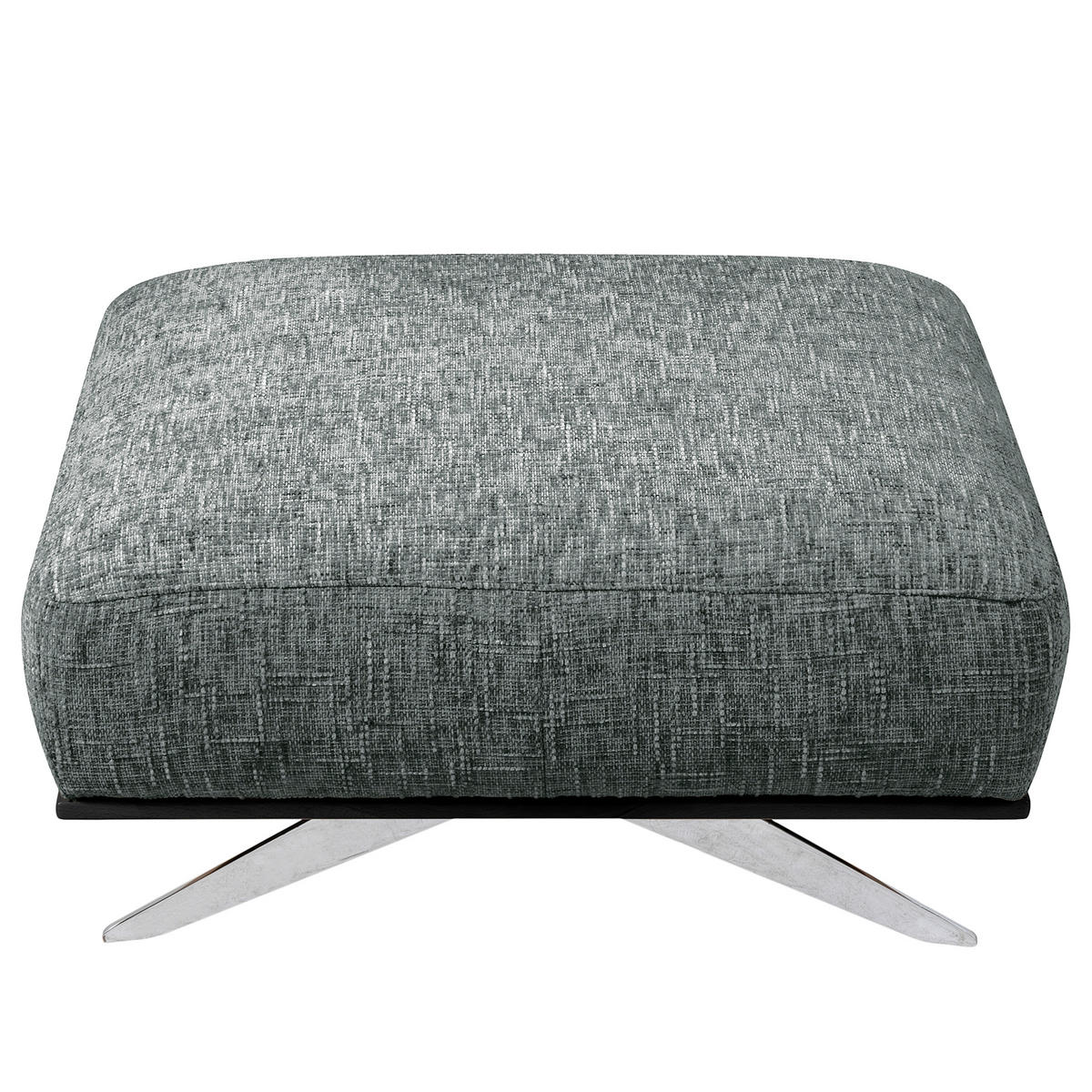 HOCKER PORTLAND Struktur Anthrazit  - Chromfarben/Anthrazit, Design, Holz/Textil (95/46/80cm) - Livetastic