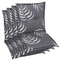 SESSELAUFLAGENSET in Anthrazit Blätter  - Anthrazit, Basics, Textil (50/7/100cm)