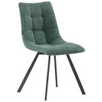 STUHL  Stoffauswahl Leinenoptik  - Dunkelgrün/Schwarz, Design, Textil/Metall (47/86/61cm) - Xora