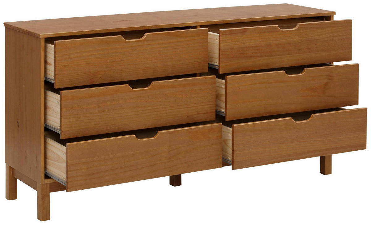 KOMMODE POZNAN, 150/75/39 cm, 6 Schublade(n)  - Naturfarben, Design, Holz (150/75/39cm) - Livetastic