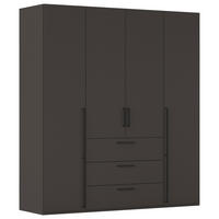 DREHTÜRENSCHRANK 201/223/61 cm,  in Graphitfarben, 4-türig  - Schwarz/Graphitfarben, Basics, Holzwerkstoff/Metall (201/223/61cm) - Novel