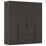 DREHTÜRENSCHRANK 201/223/61 cm,  in Graphitfarben, 4-türig  - Schwarz/Graphitfarben, Basics, Holzwerkstoff/Metall (201/223/61cm) - Novel