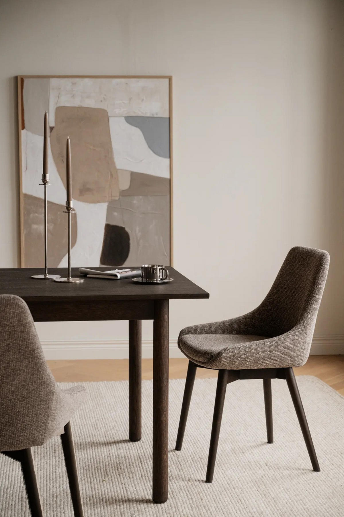 STOL     - beige/brun, Klassisk, metall/trä (49/85/55cm) - Rowico