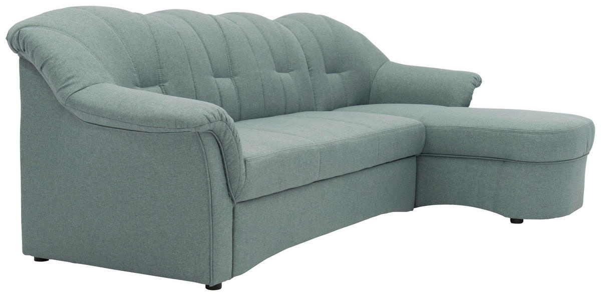 ECKSCHLAFSOFA in Webstoff Hellblau  - Schwarz/Hellblau, KONVENTIONELL, Kunststoff/Textil (233/142cm) - MID.YOU