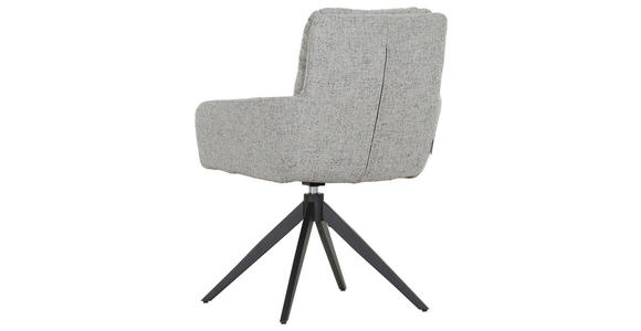 ARMLEHNSTUHL  Stoffauswahl, Sitzfläche 360° drehbar, automatische Rückholfunktion Flachgewebe  - Beige/Schwarz, Design, Textil/Metall (60/89/69cm) - Novel