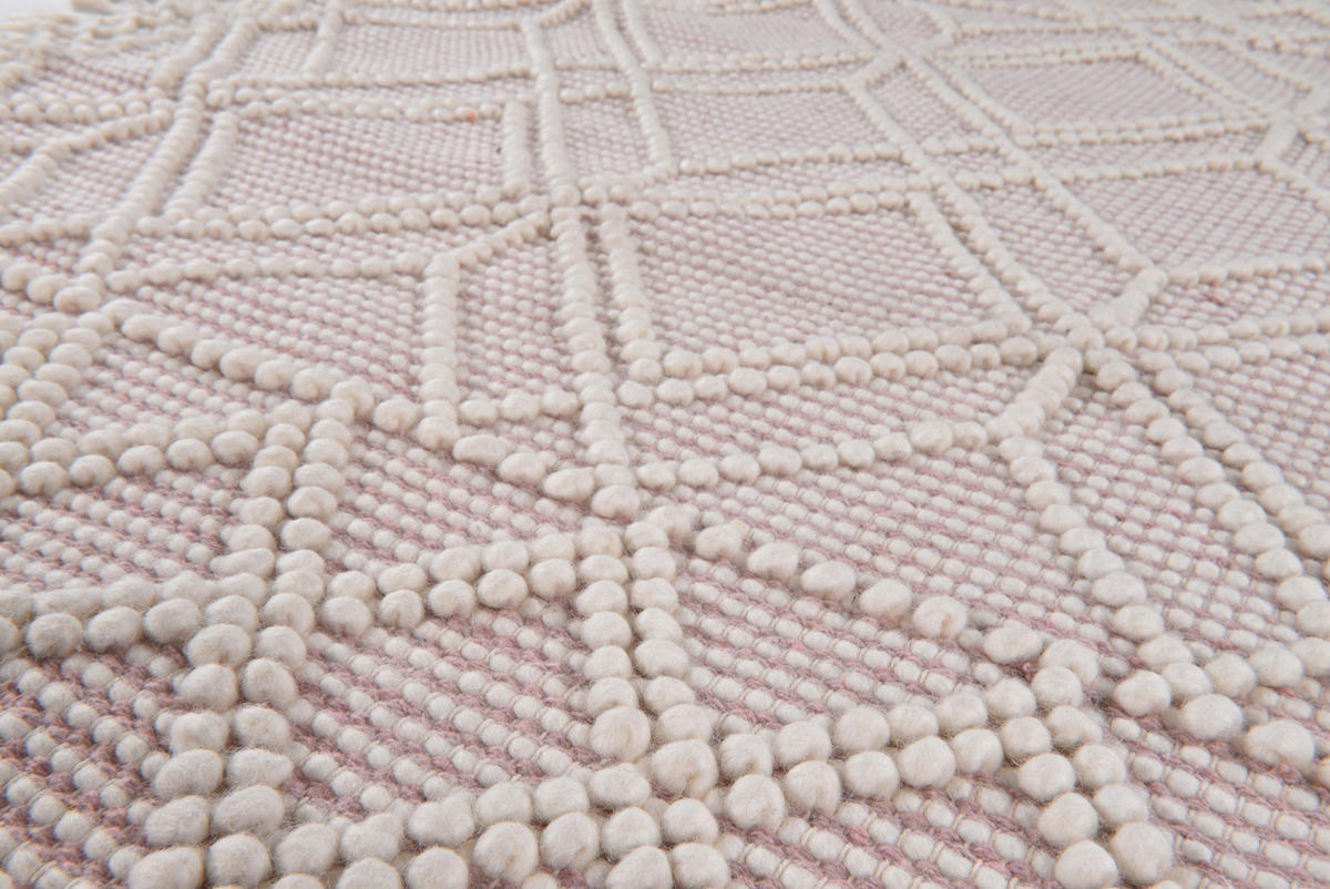 RUČNO TKANI TEPIH  140/140 cm  ružičasta  Colored Macrame - Three  - ružičasta, Design, tekstil (140/140cm) - Tom Tailor