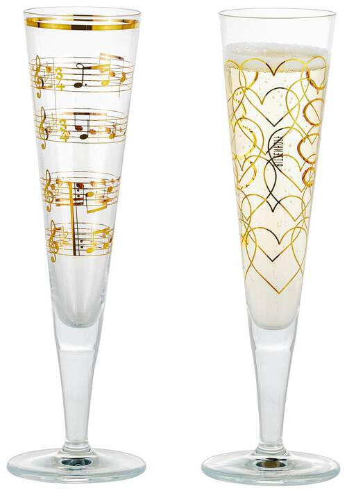 CHAMPAGNERGLAS Goldnacht 205 ml 2-teilig  - Goldfarben, LIFESTYLE, Glas (7,2/7,2/24cm) - Ritzenhoff
