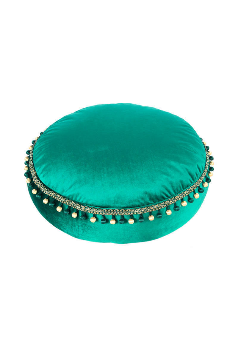 POUF Samt  - Grün, LIFESTYLE, Textil (65/25/65cm) - Livetastic