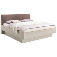 BETT 180/200 cm,  in Taupe, Eiche Bianco, gepolstertes Kopfteil,  - Taupe/Eiche Bianco, Design, Holz (180/200cm) - Dieter Knoll