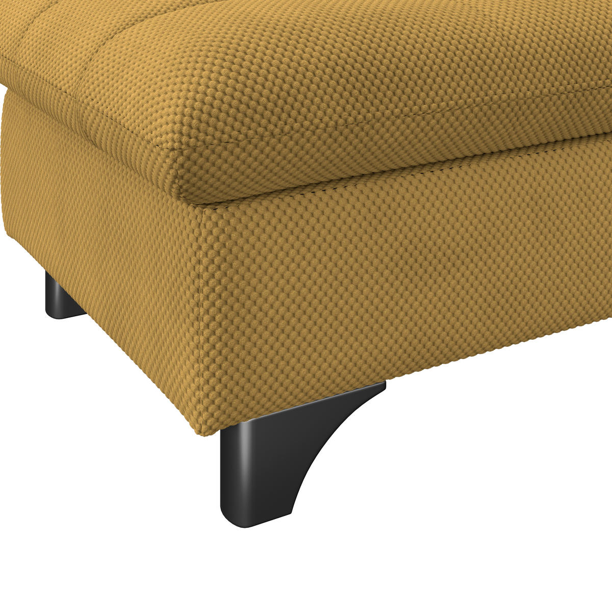 HOCKER Chenille Senfgelb  - Chromfarben/Senfgelb, KONVENTIONELL, Textil/Metall (108/46/108cm) - Livetastic