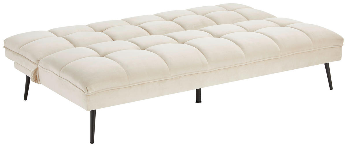 BÄDDSOFFA i sammet beige  - beige/svart, Modern, metall/textil (178/84/98cm) - MID.YOU