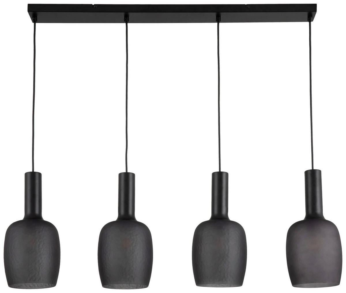 HÄNGELEUCHTE 98/15/140 cm  - Schwarzchrom, Trend, Glas/Metall (98/15/140cm) - Novel